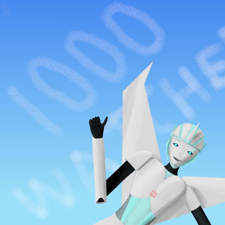 My Transformers original character Silverwind celebrating 1000 watchers